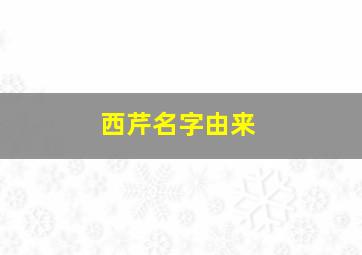 西芹名字由来