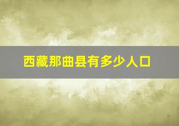 西藏那曲县有多少人口