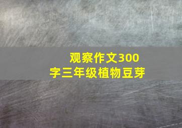 观察作文300字三年级植物豆芽