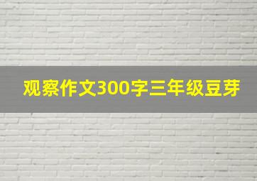 观察作文300字三年级豆芽