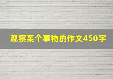 观察某个事物的作文450字