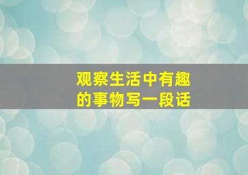 观察生活中有趣的事物写一段话