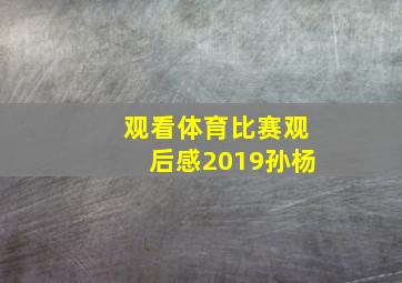 观看体育比赛观后感2019孙杨