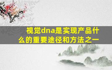 视觉dna是实现产品什么的重要途径和方法之一