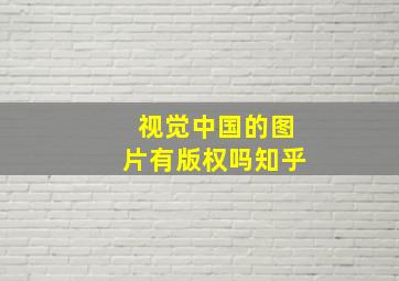 视觉中国的图片有版权吗知乎