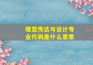 视觉传达与设计专业代码是什么意思