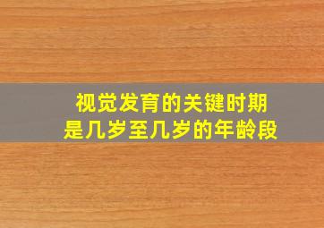 视觉发育的关键时期是几岁至几岁的年龄段