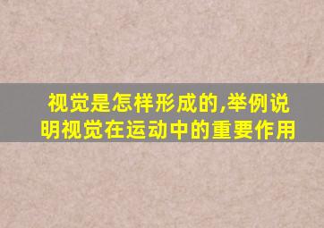 视觉是怎样形成的,举例说明视觉在运动中的重要作用