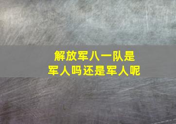 解放军八一队是军人吗还是军人呢