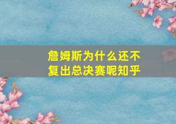 詹姆斯为什么还不复出总决赛呢知乎