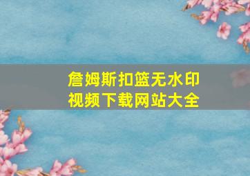 詹姆斯扣篮无水印视频下载网站大全