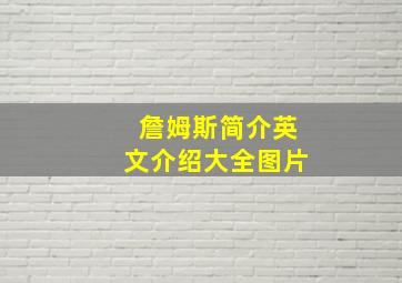 詹姆斯简介英文介绍大全图片