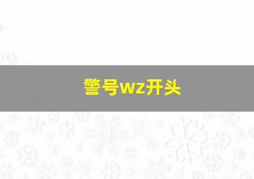 警号wz开头