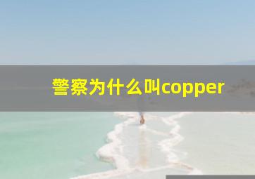 警察为什么叫copper