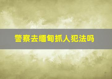 警察去缅甸抓人犯法吗