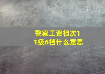 警察工资档次11级6档什么意思