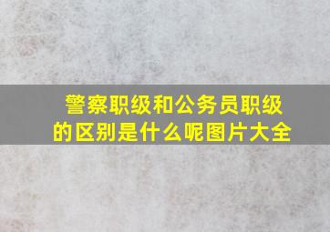 警察职级和公务员职级的区别是什么呢图片大全