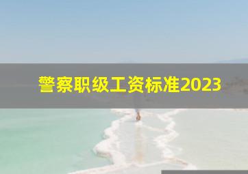 警察职级工资标准2023