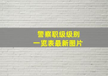 警察职级级别一览表最新图片