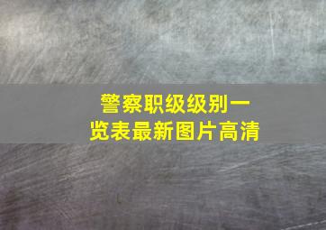 警察职级级别一览表最新图片高清