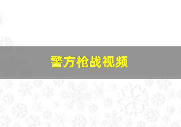 警方枪战视频