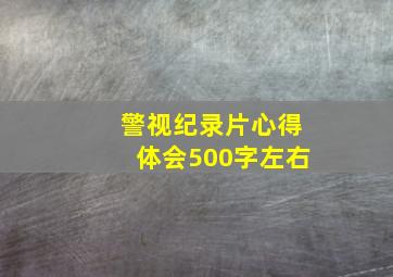 警视纪录片心得体会500字左右