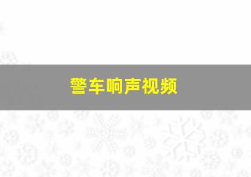 警车响声视频