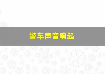 警车声音响起