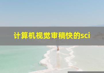 计算机视觉审稿快的sci