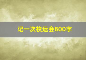 记一次校运会800字