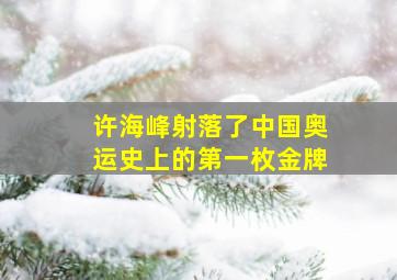 许海峰射落了中国奥运史上的第一枚金牌