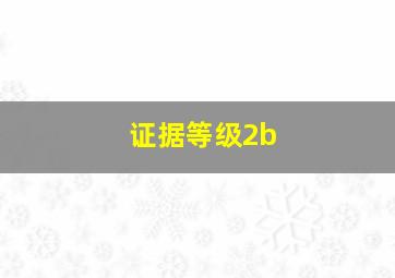 证据等级2b