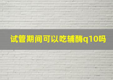 试管期间可以吃辅酶q10吗