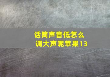 话筒声音低怎么调大声呢苹果13