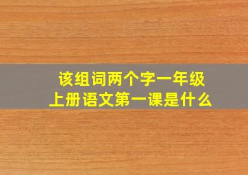 该组词两个字一年级上册语文第一课是什么