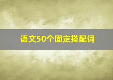 语文50个固定搭配词