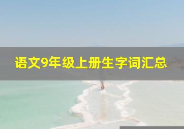 语文9年级上册生字词汇总