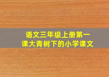 语文三年级上册第一课大青树下的小学课文