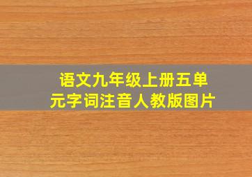 语文九年级上册五单元字词注音人教版图片