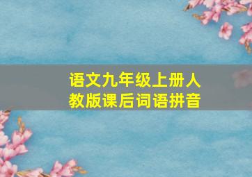 语文九年级上册人教版课后词语拼音