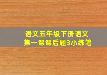 语文五年级下册语文第一课课后题3小练笔