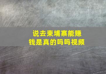 说去柬埔寨能赚钱是真的吗吗视频