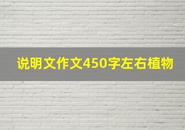 说明文作文450字左右植物