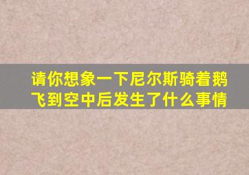 请你想象一下尼尔斯骑着鹅飞到空中后发生了什么事情