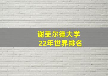 谢菲尔德大学22年世界排名