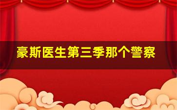 豪斯医生第三季那个警察