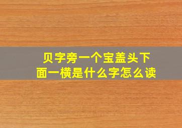 贝字旁一个宝盖头下面一横是什么字怎么读