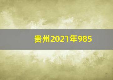 贵州2021年985