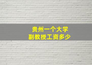 贵州一个大学副教授工资多少