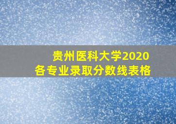 贵州医科大学2020各专业录取分数线表格